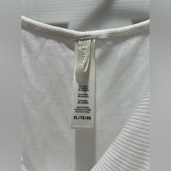 SKIMS White Sleeveless Cotton Rib Mini Dress - Picture 6 of 6
